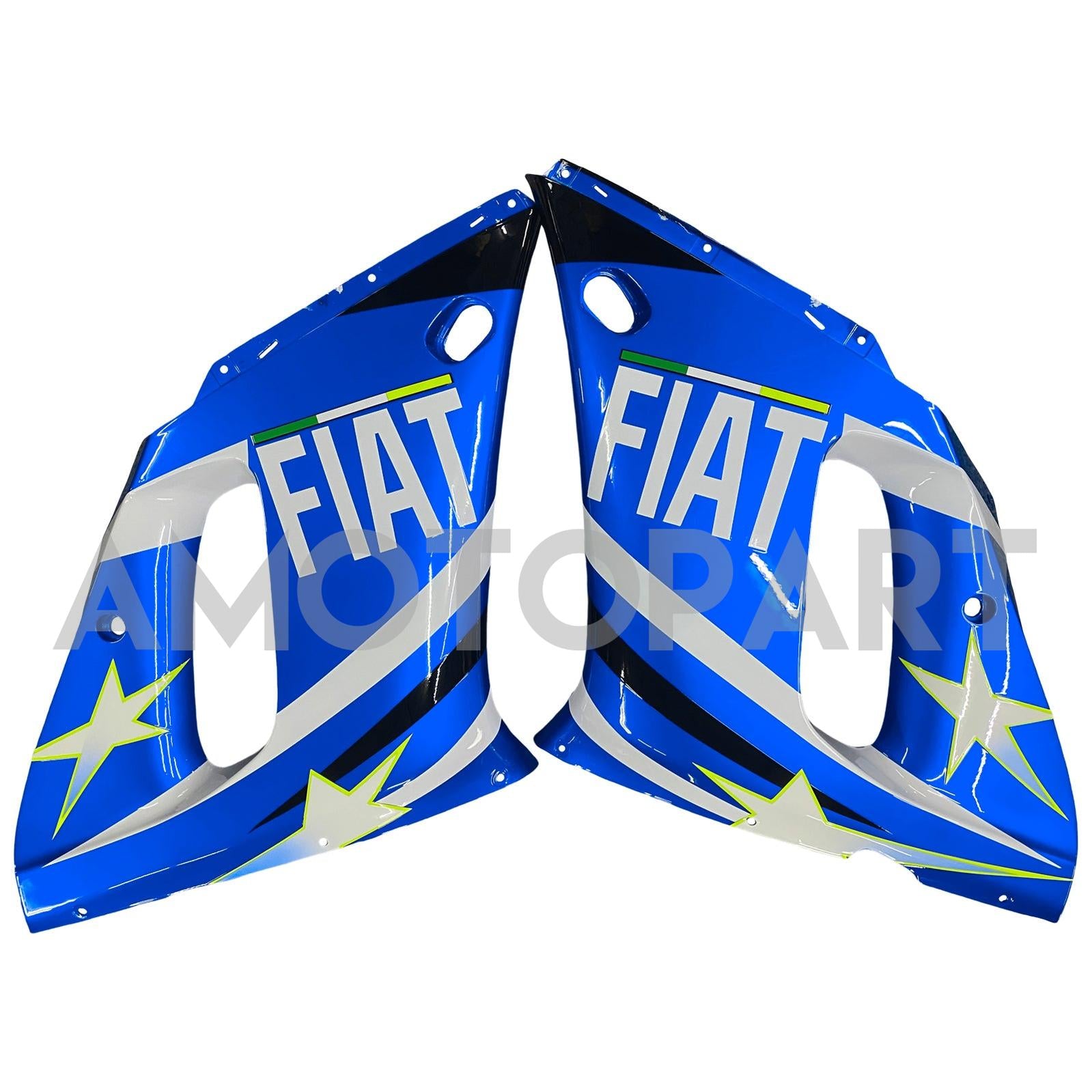 Amotopart Yamaha 1998-2002 YZF 600 R6 Blau mit weißem Sternverkleidungskit