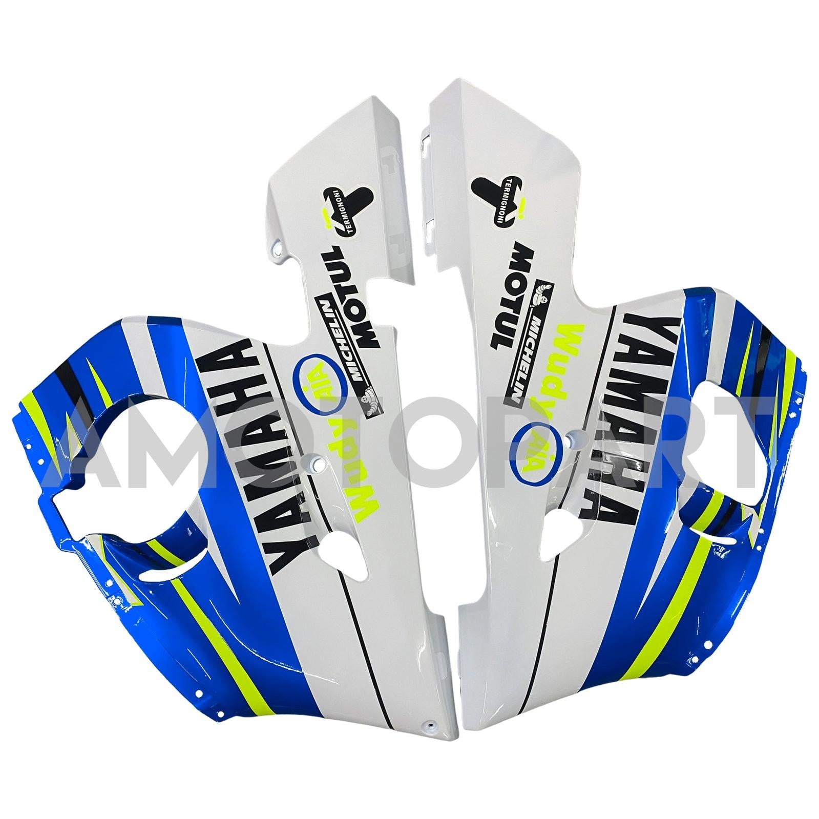 Amotopart Yamaha 1998-2002 YZF 600 R6 Blau mit weißem Sternverkleidungskit