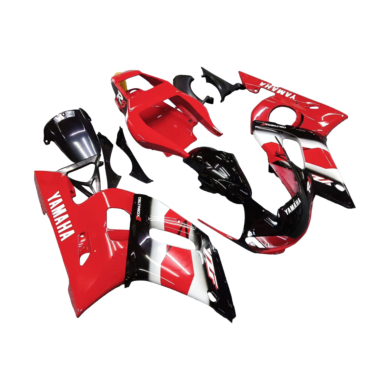 Amotopart Yamaha 1998–2002 YZF 600 R6 Rot Schwarz Verkleidungsset