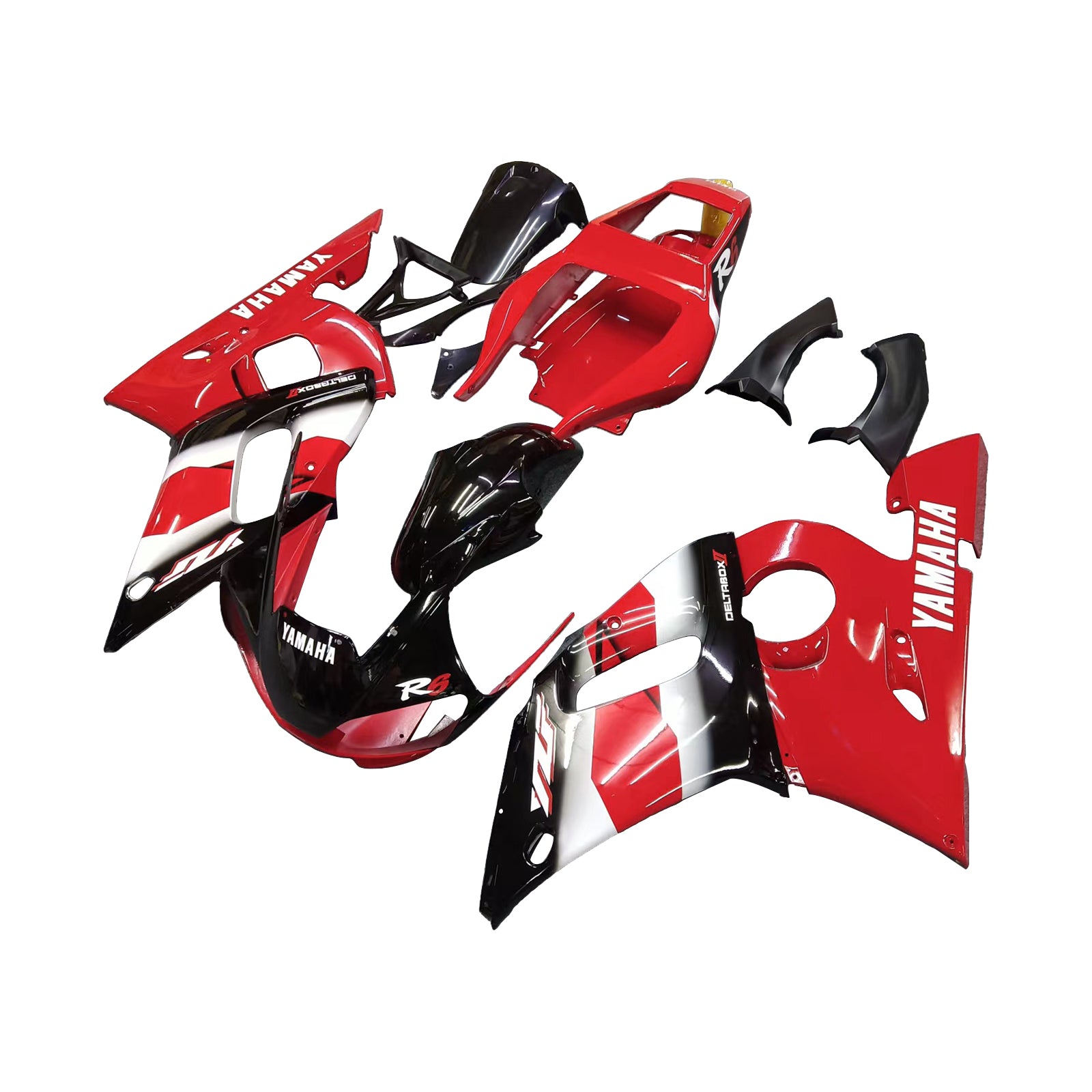 Amotopart Yamaha 1998-2002 YZF 600 R6 Red Black Fairing Kit