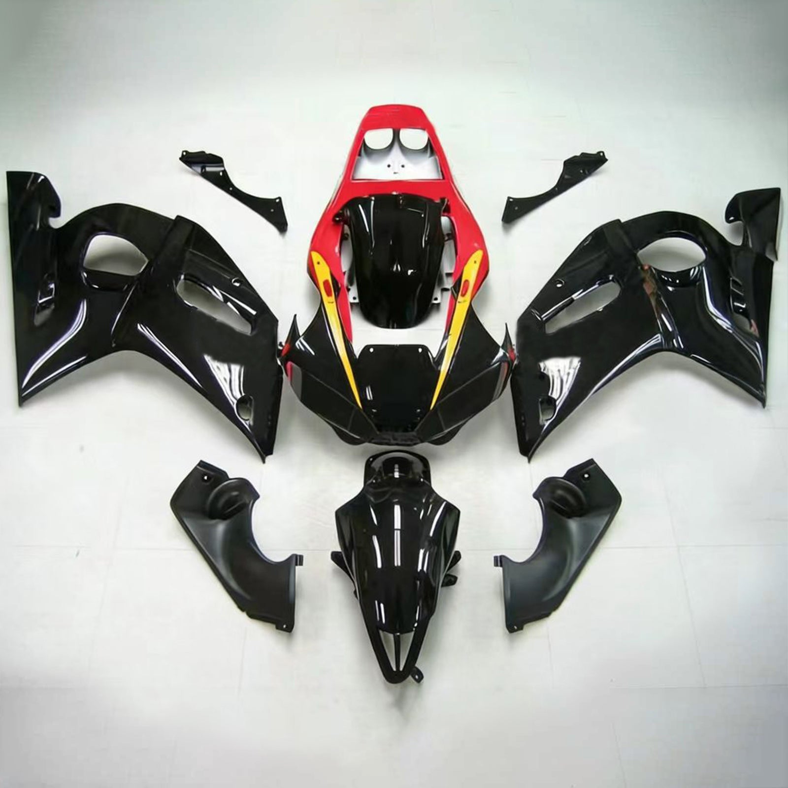 Amotopart Yamaha 1998-2002 YZF 600 R6 Black Red Fairing Kit