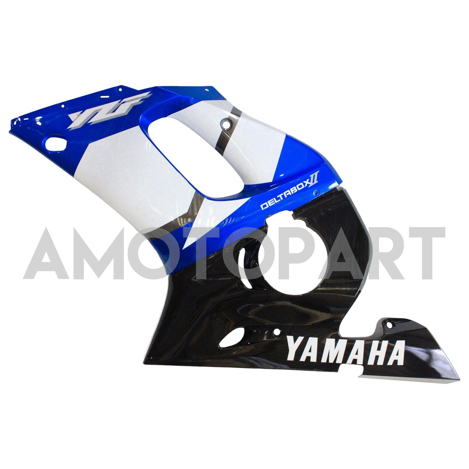 Amotopart Yamaha 1998-2002 YZF 600 R6 Schwarzer Mix Blue Fairing Kit