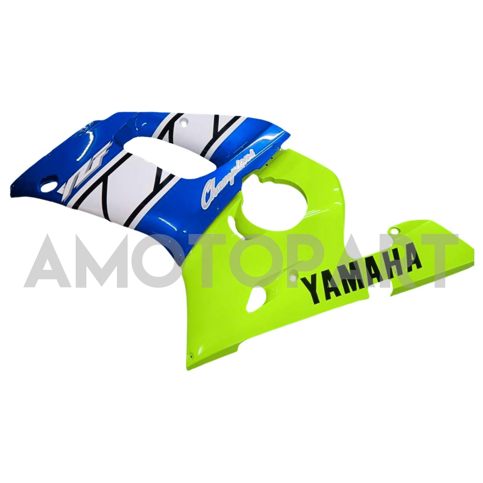 Amotopart Yamaha 1998-2002 YZF 600 R6 Blue With Fluorescent Yellow Fairing Kit
