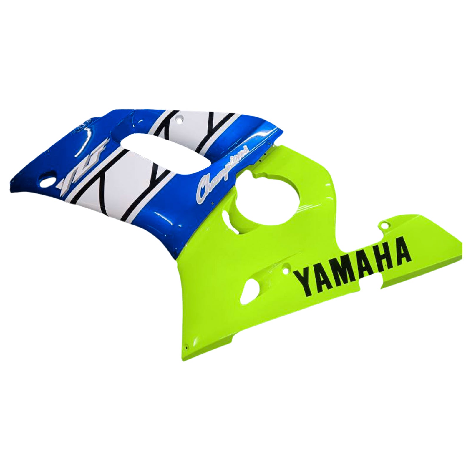 Amotopart Yamaha 1998-2002 YZF 600 R6 Bleu avec kit de carénage jaune fluo