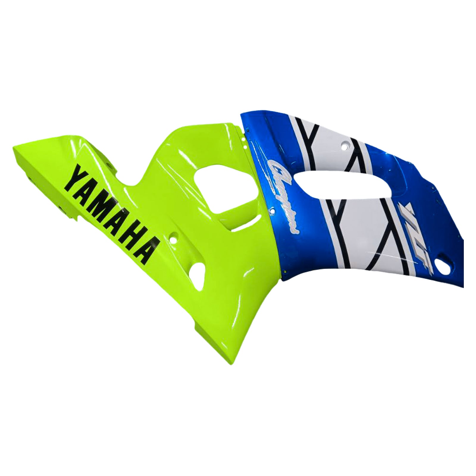 Amotopart Yamaha 1998-2002 YZF 600 R6 Blue With Fluorescent Yellow Fairing Kit