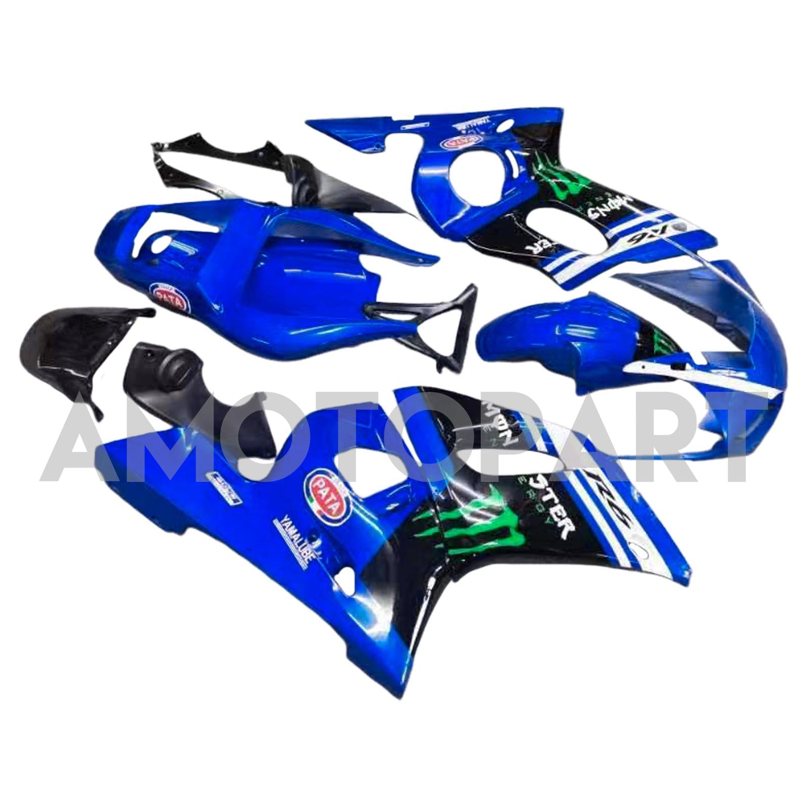 Amotopart Yamaha 1998-2002 YZF 600 R6 Schwarzblau Klauenverkleidungskit