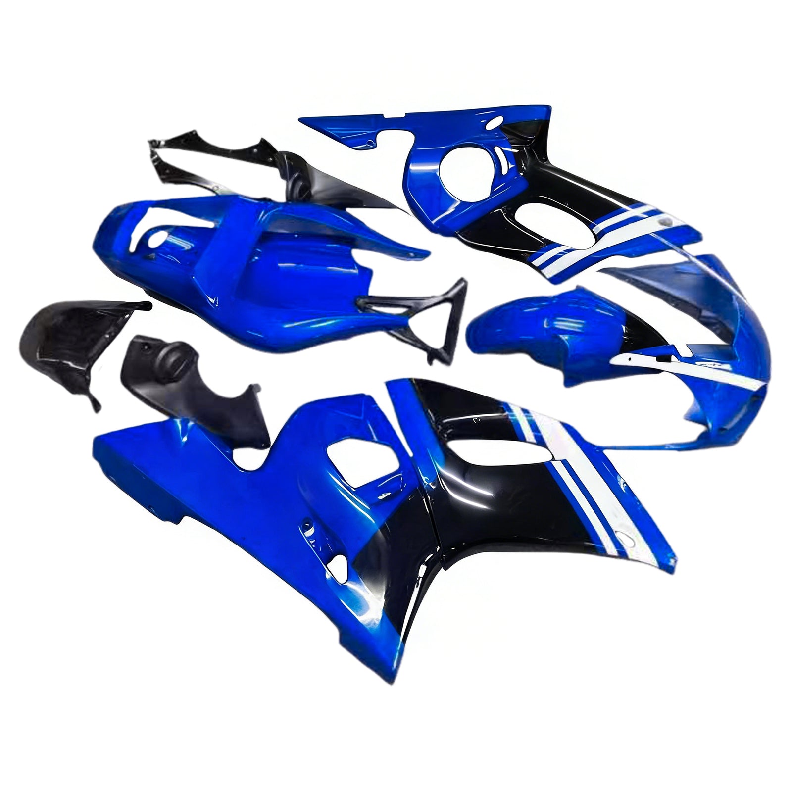 Amotopart Yamaha 1998-2002 YZF 600 R6 Black Blue Fairing Kit