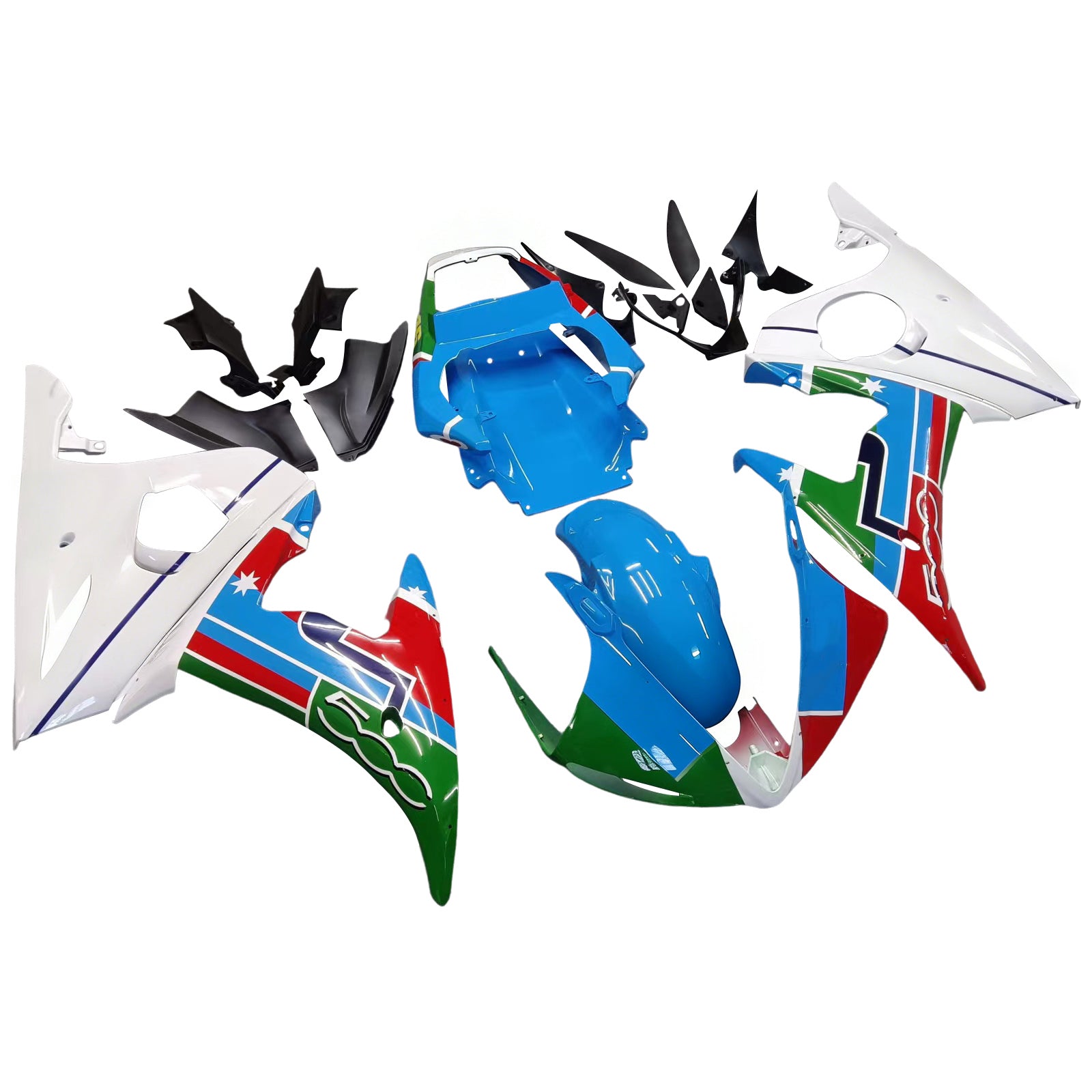 Amotopart 2003-2004 Yamaha R6 & 2006-2009 YZF R6S Fairing Multi Color Kit