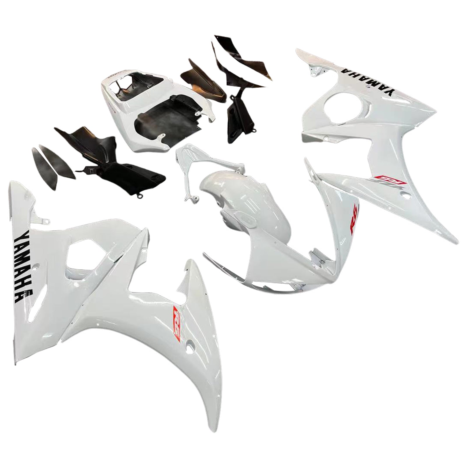 Amotopart 2003-2004 Yamaha R6 & 2006-2009 YZF R6S Fairing White Kit