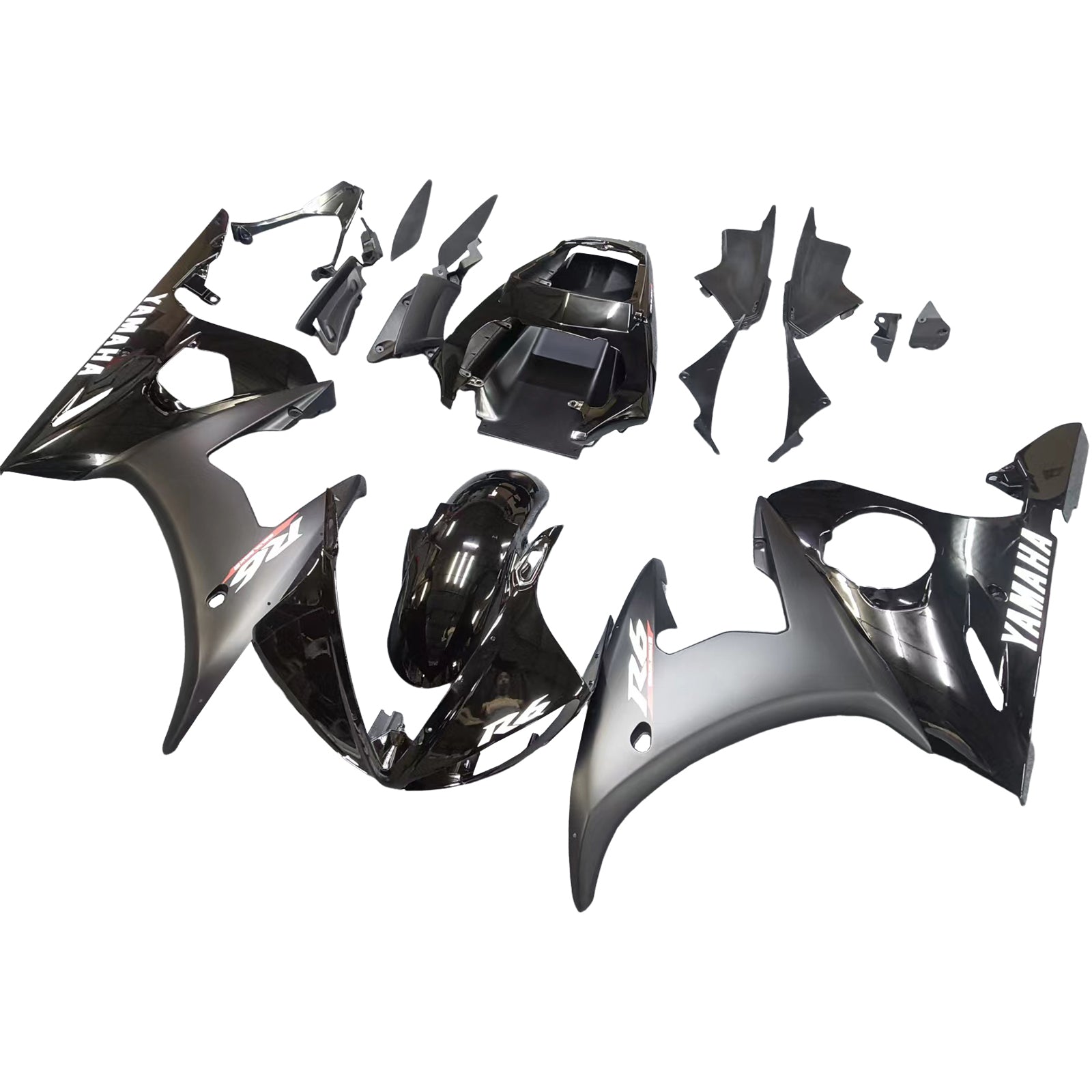 Amotopart 2003-2004 Yamaha R6 & 2006-2009 YZF R6S Fairing Matt Black Kit