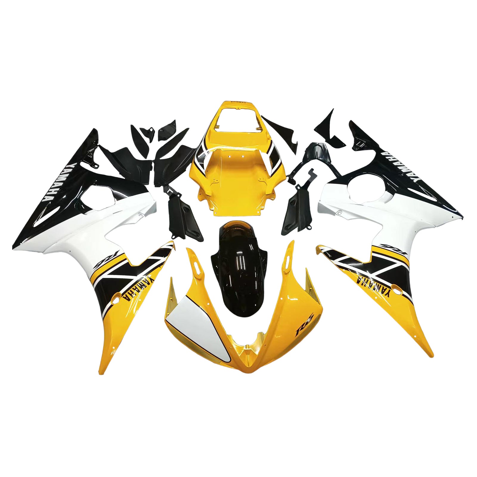 Amotopart 2003-2004 Yamaha R6 & 2006-2009 YZF R6S Fairing Yellow&White Kit