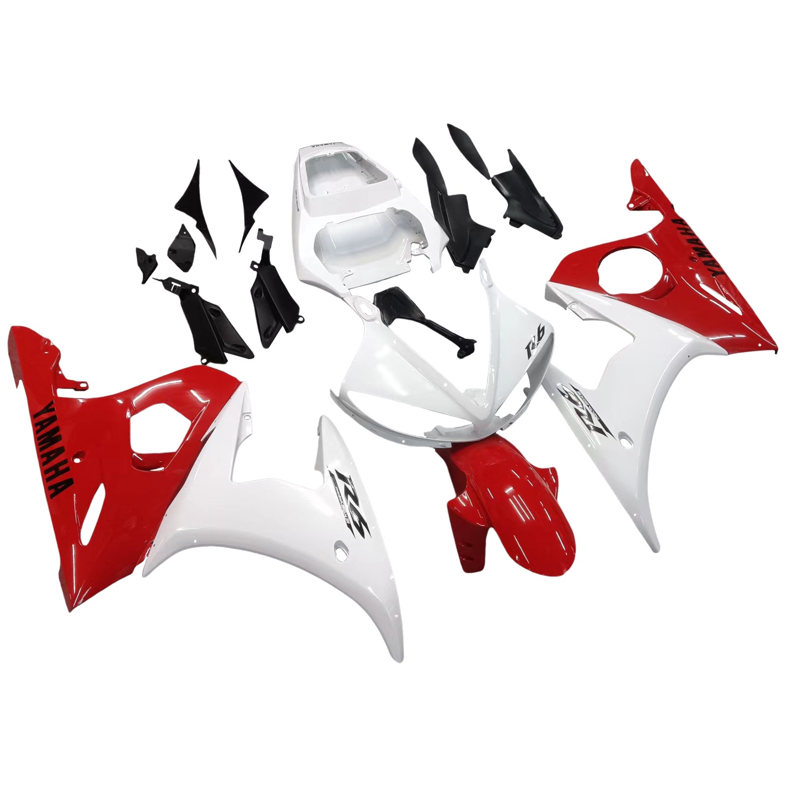 Amotopart 2003-2004 Yamaha R6 & 2006-2009 YZF R6S Fairing Red Mix White Kit