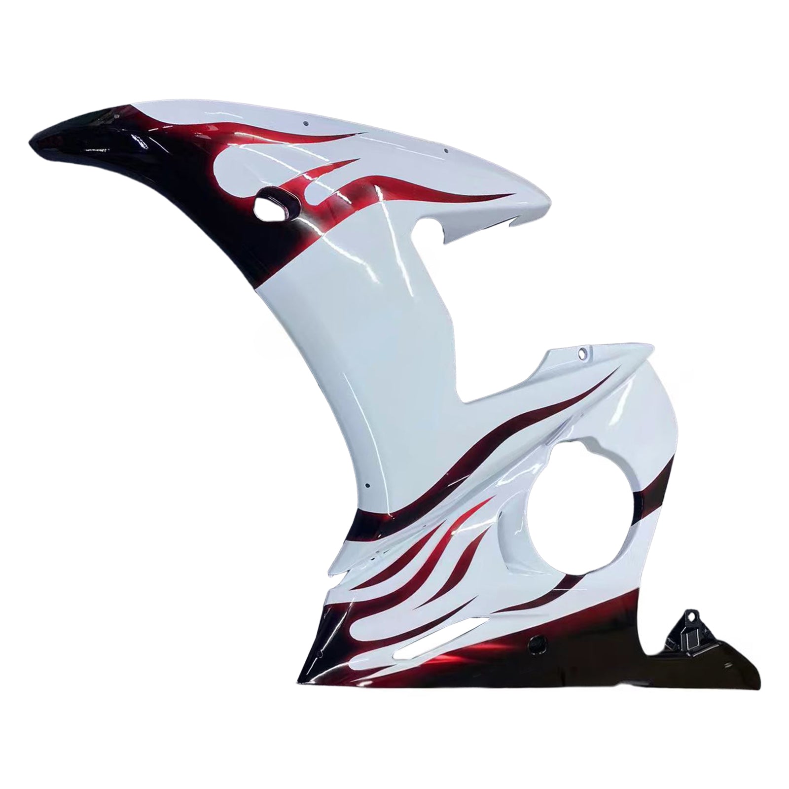Amotopart 2003-2004 Yamaha R6 & 2006-2009 YZF R6s Fairing White & Black Flame Kit