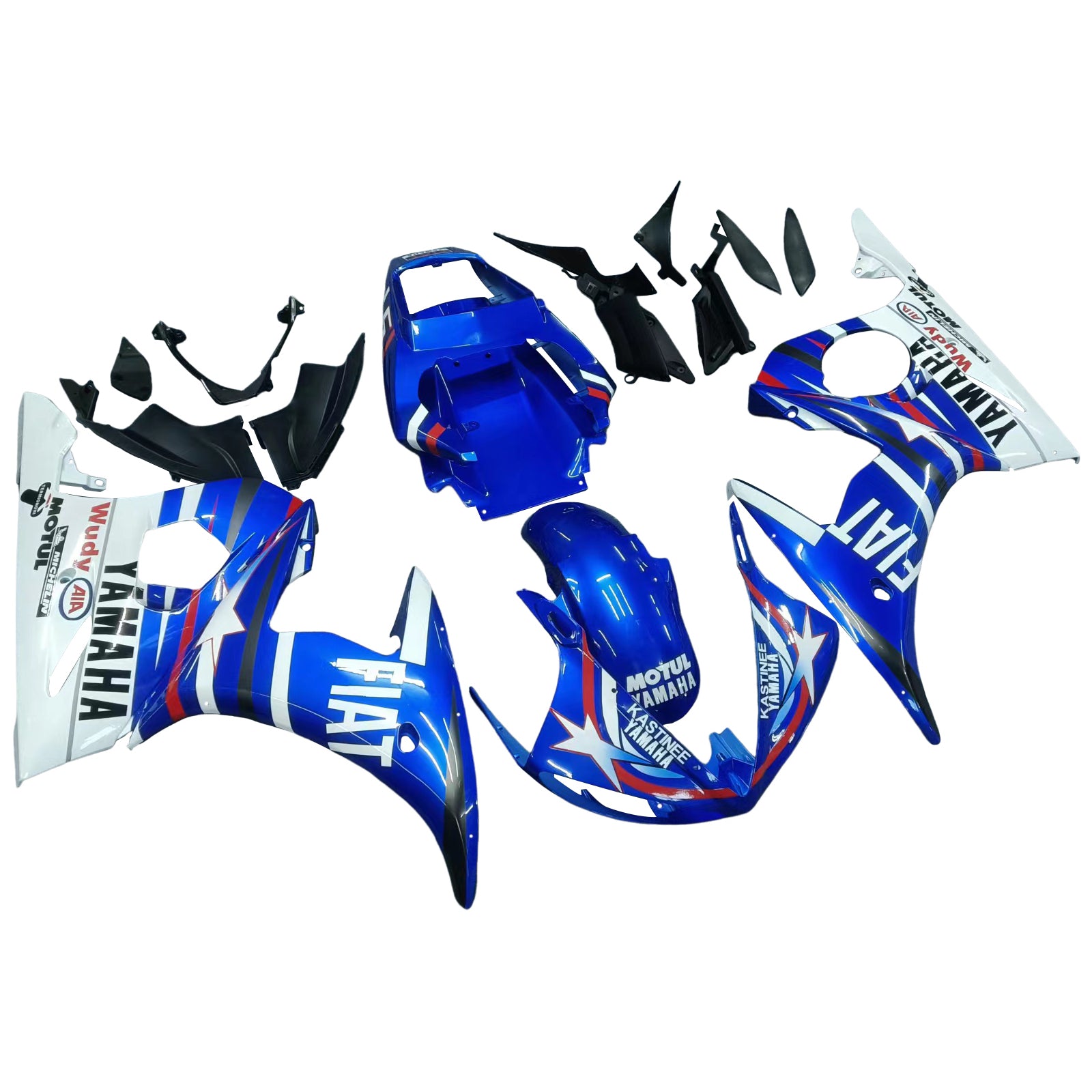 Amotopart 2003–2004 Yamaha R6 &amp; 2006–2009 YZF R6S Verkleidungsset, mehrfarbig, Blau