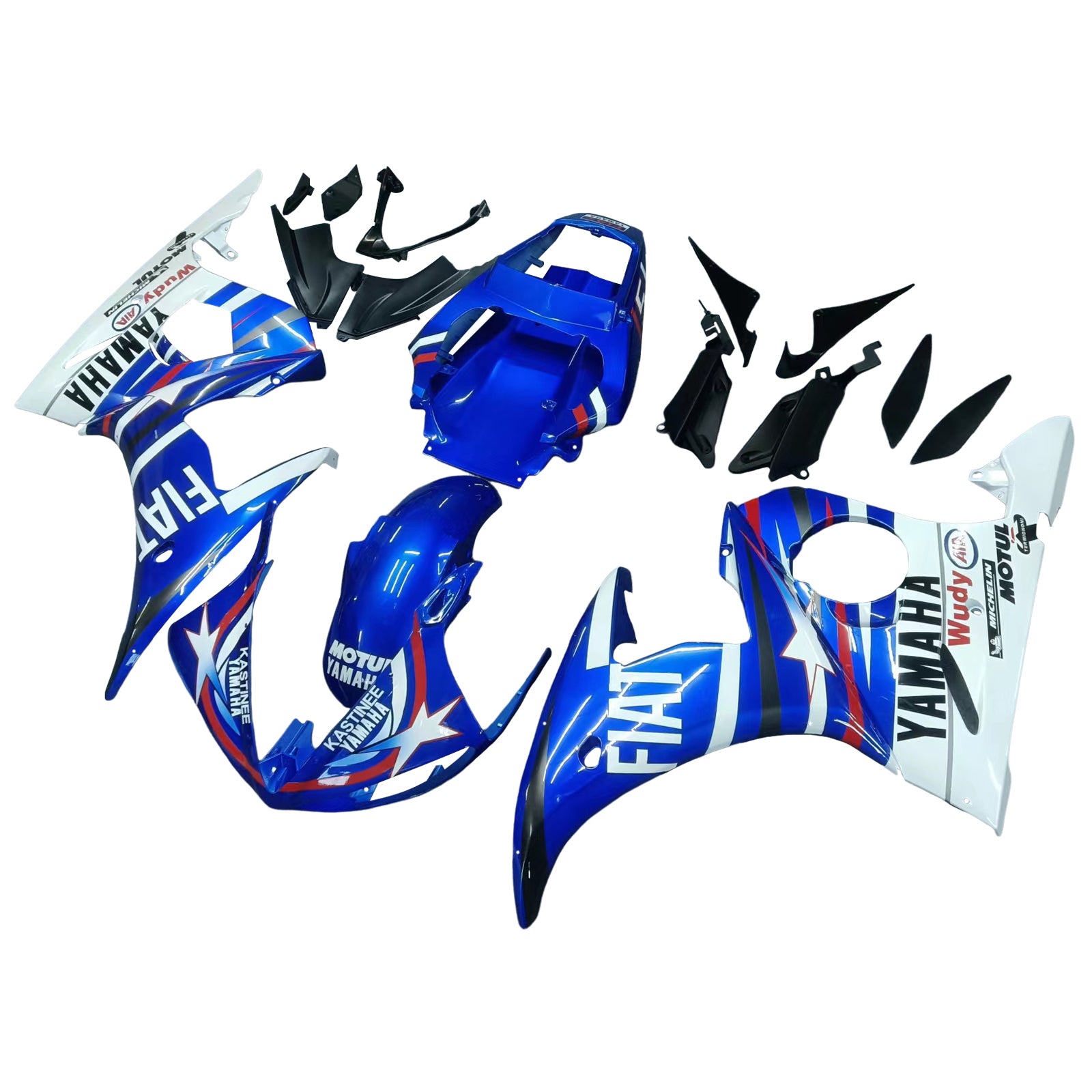 Amotopart 2003-2004 Yamaha R6 & 2006-2009 YZF R6S Fairing Multi Blue Kit