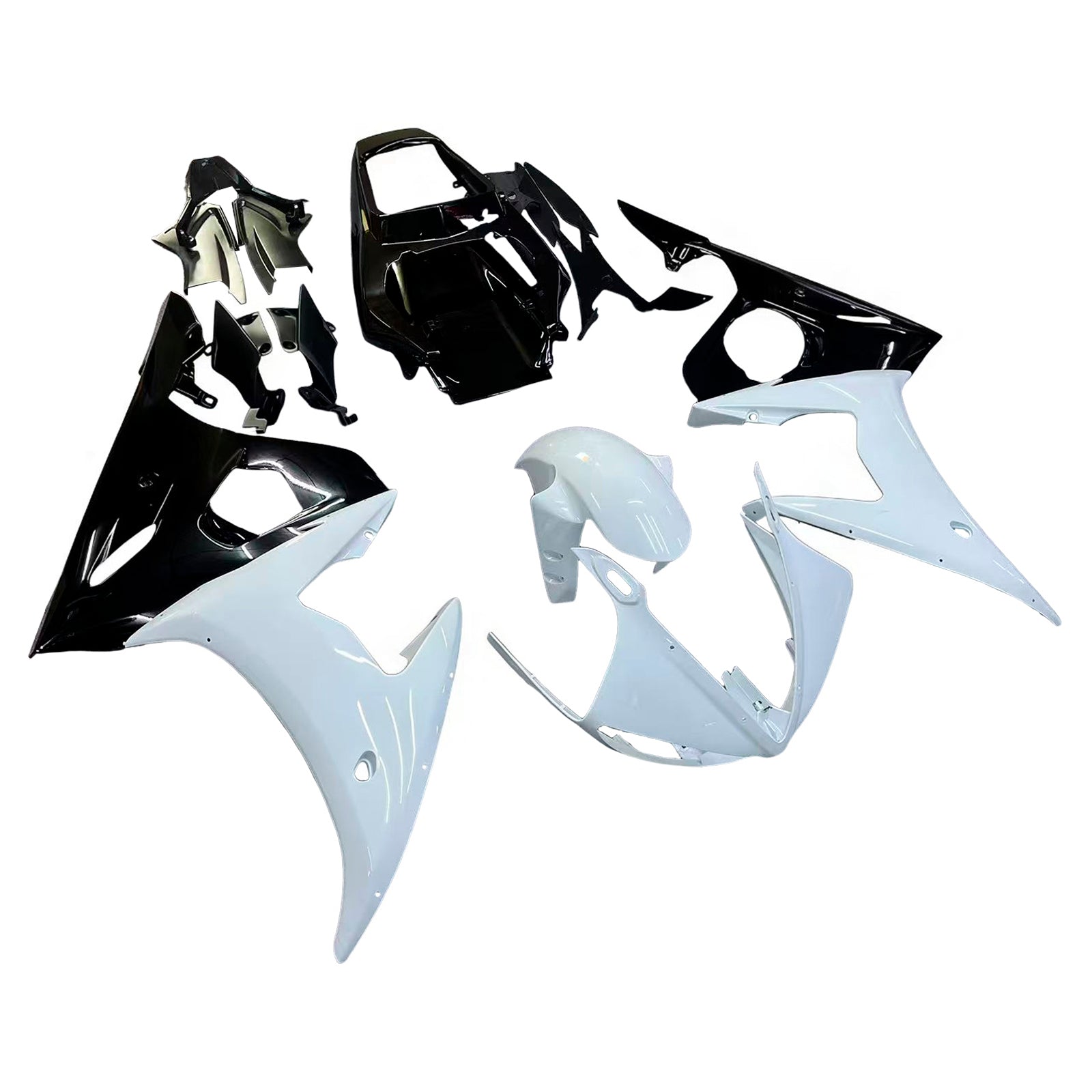 Amotopart 2003-2004 Yamaha R6 &  Kuip voor YZF R6S 2006-2009, zwart&Wwitte kit