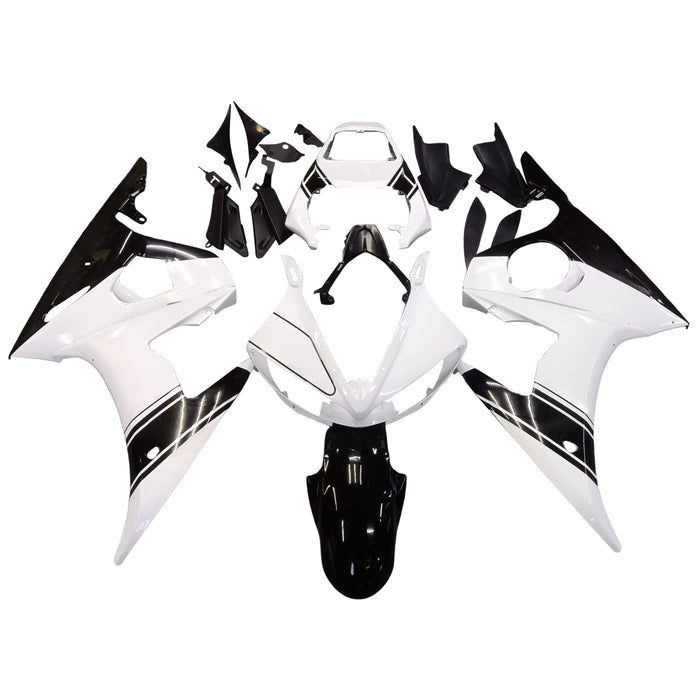 Amotopart 2003-2004 Yamaha R6 & 2006-2009 YZF R6S Fairing White&Black Color Kit