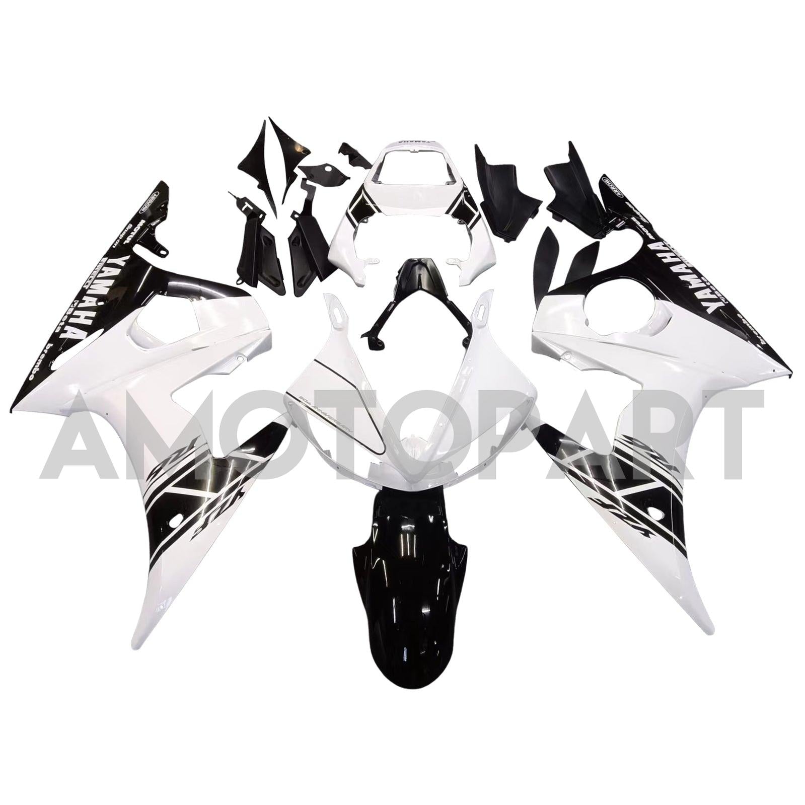 Amotopart 2005 Yamaha R6 Fairing White&Black Kit