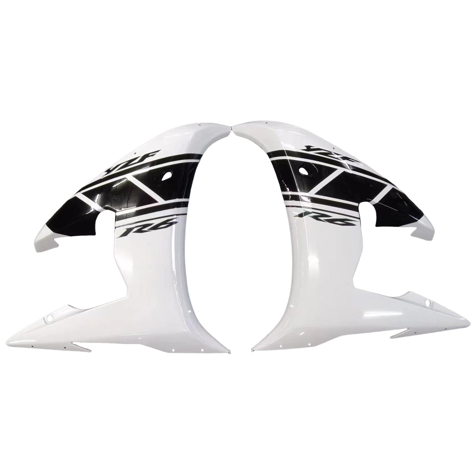 Amotopart 2003-2004 Yamaha R6 & 2006-2009 YZF R6S Fairing White&Black Color Kit