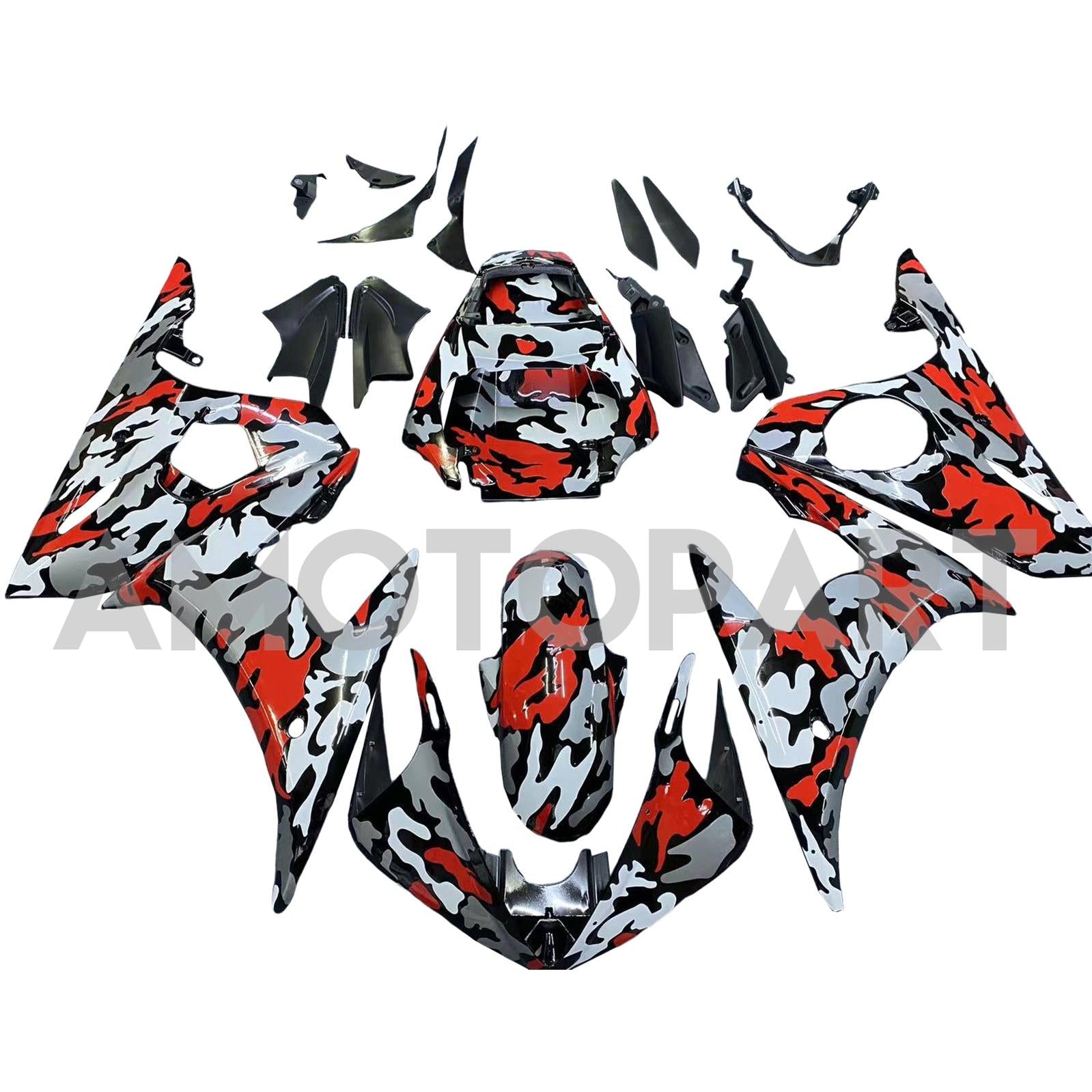 Amotopart Yamaha YZF 600 R6 2003-2004 R6S 2006-2009 Tarnverkleidungskit Camouflage