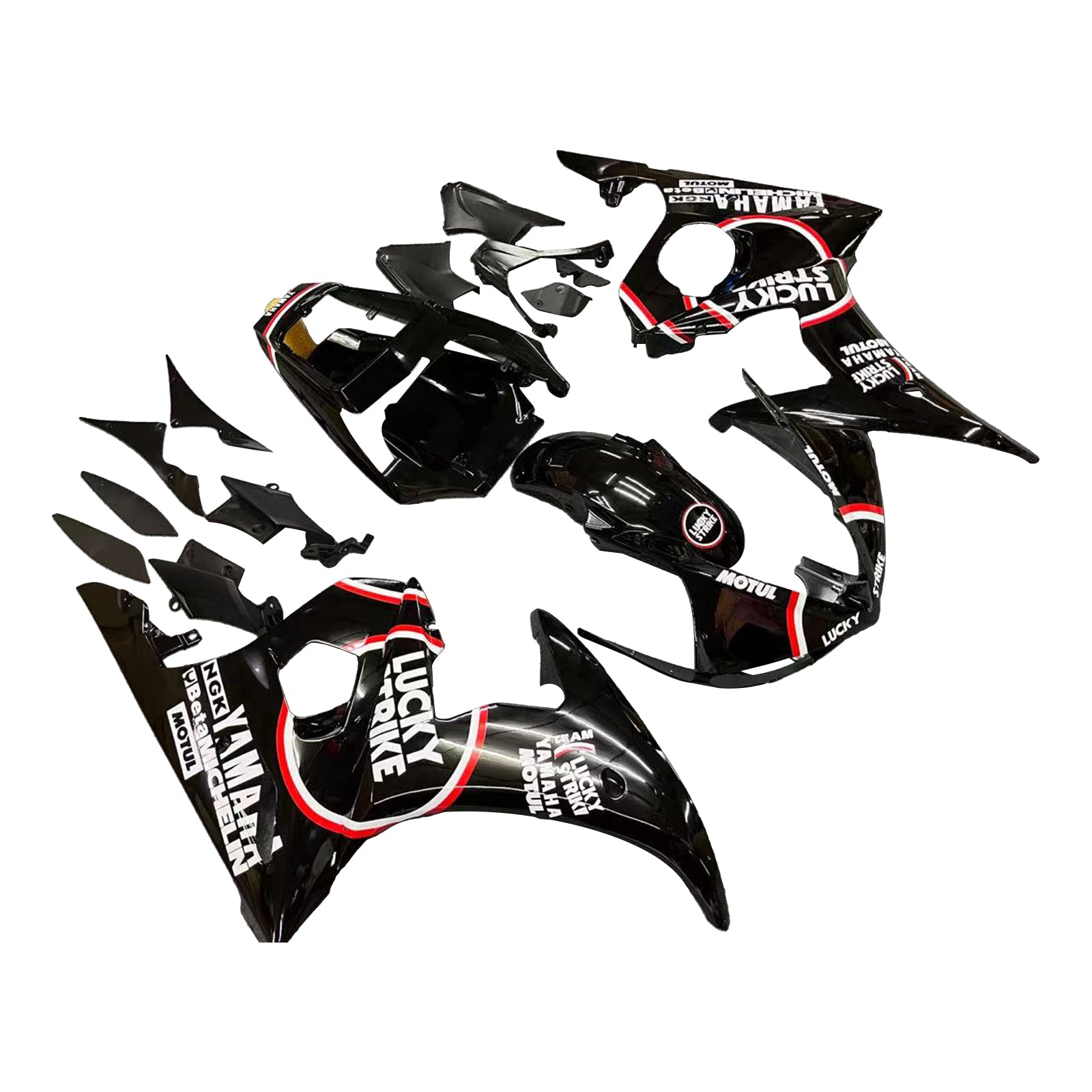 Amotopart Yamaha 2003–2004 YZF 600 R6 &amp; 2006–2009 YZF R6S schwarzes Verkleidungsset