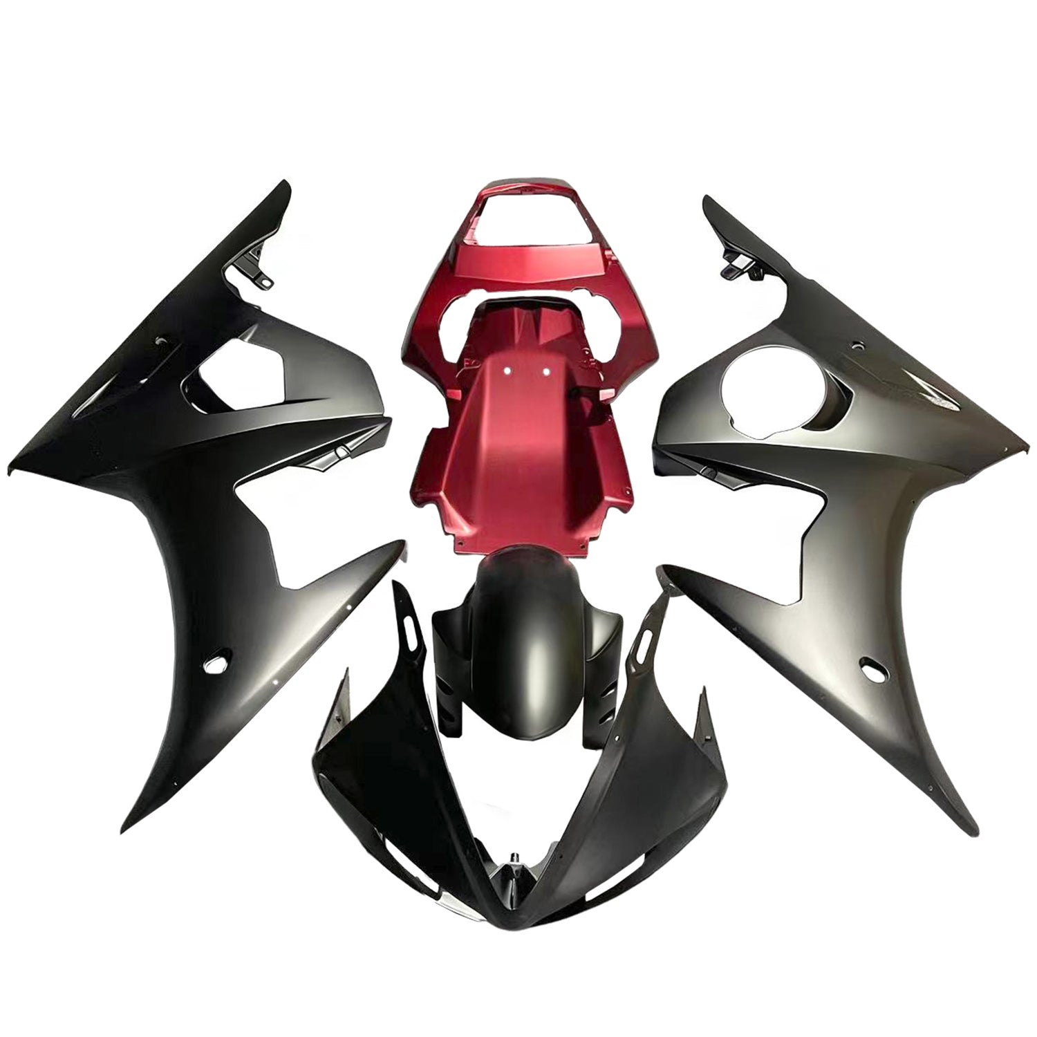 Amotopart Yamaha 2003-2004 YZF 600 R6 & 2006-2009 YZF R6S Black Red Fairing Kit