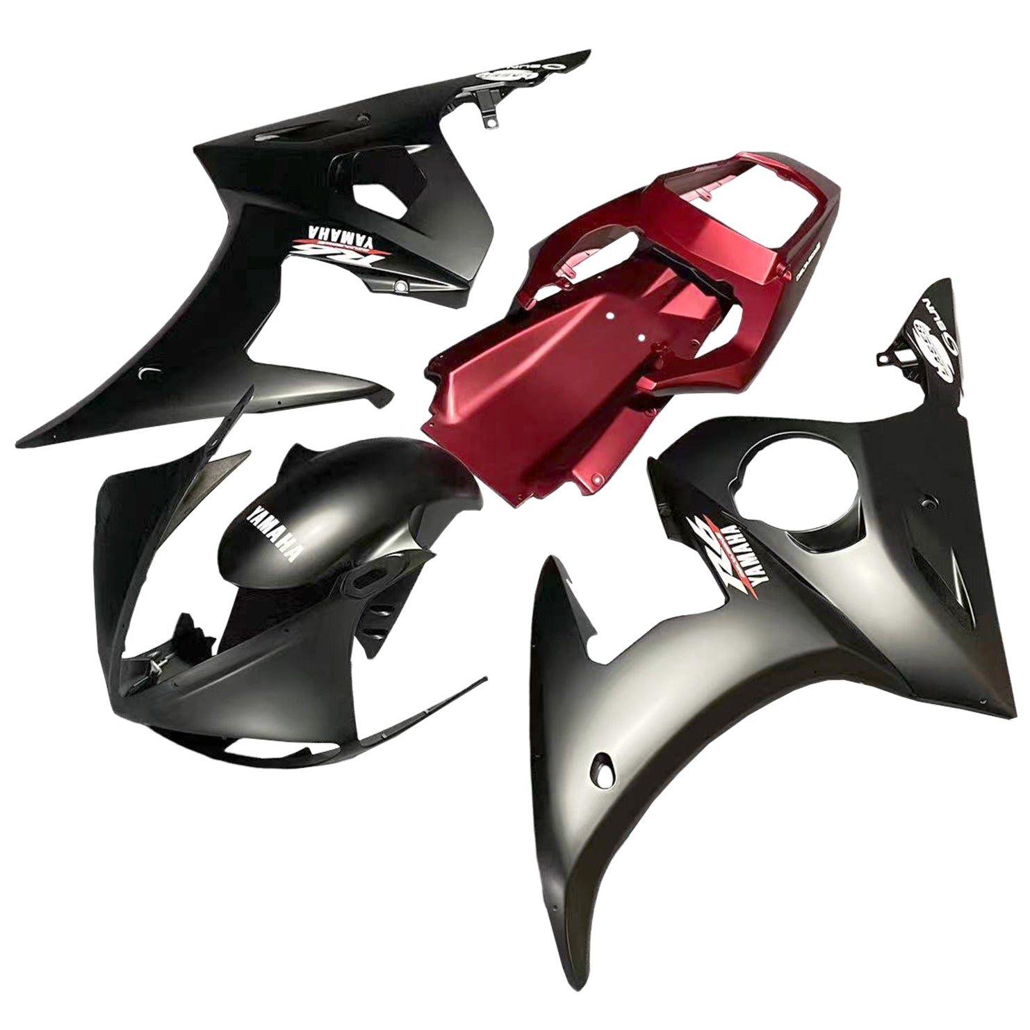 Amotopart Yamaha 2003-2004 YZF 600 R6 & 2006-2009 YZF R6S Black Red Fairing Kit