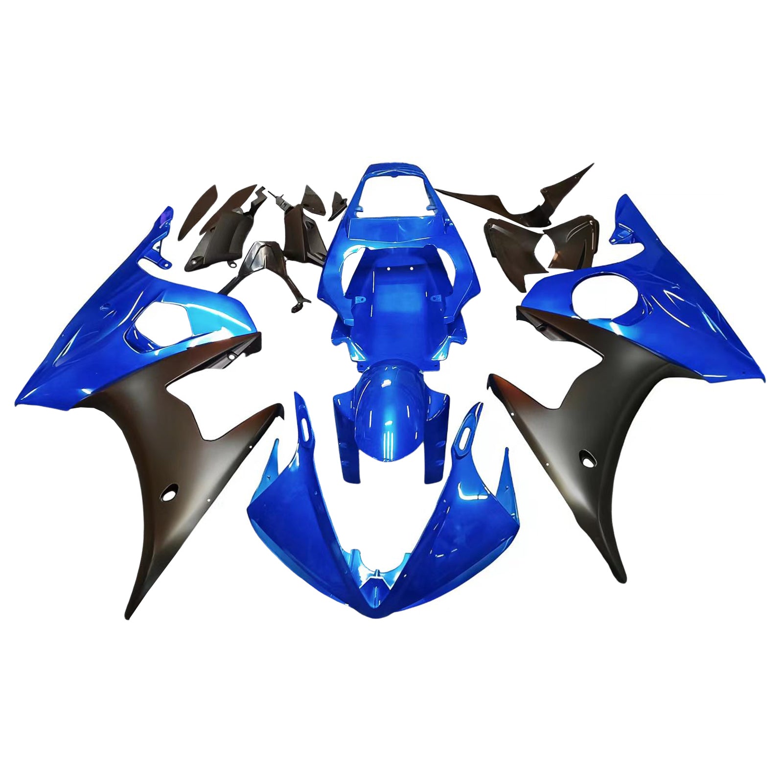 Amotopart ヤマハ 2003-2004 YZF 600 R6 &  2006-2009 YZF R6S ブルー&Bフェアリングの欠如