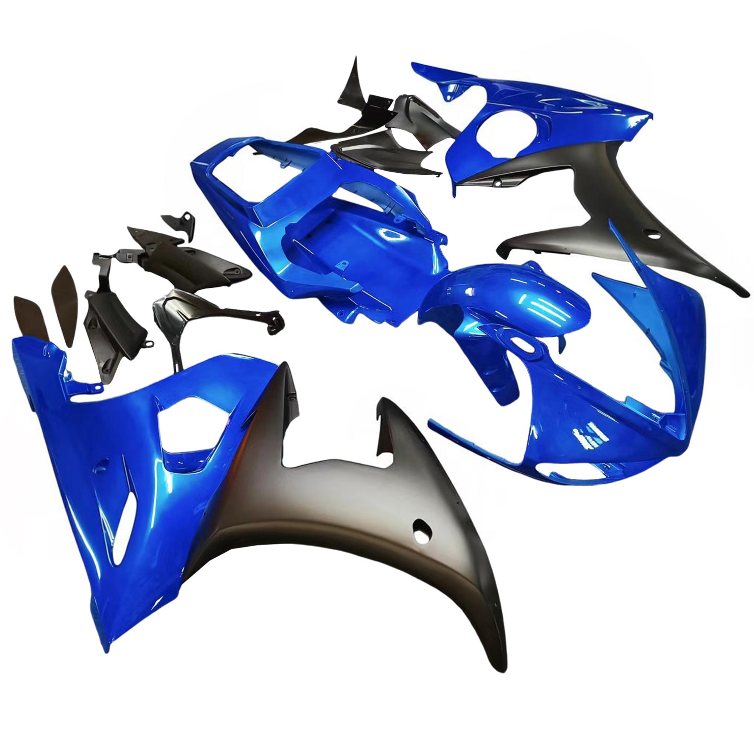 Amotopart Yamaha 2003-2004 YZF 600 R6 & 2006-2009 YZF R6S Blue&Black Fairing
