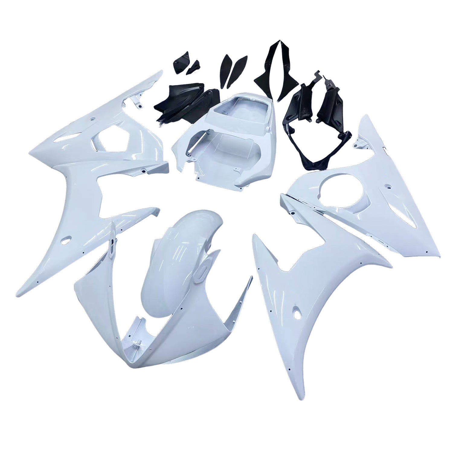 Amotopart 2003-2004 Yamaha R6 & 2006-2009 YZF R6S Fairing White & Gold Kit