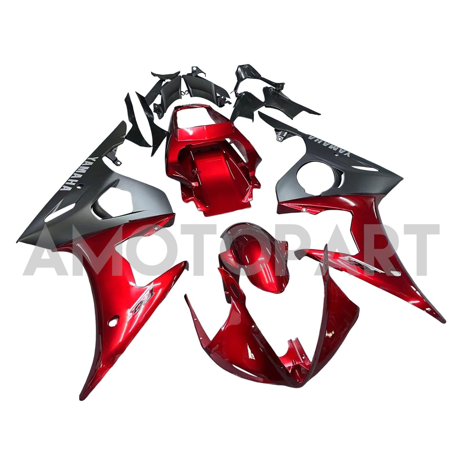 Amotopart Yamaha 2005 YZF 600 R6 Red Black Fairing Kit
