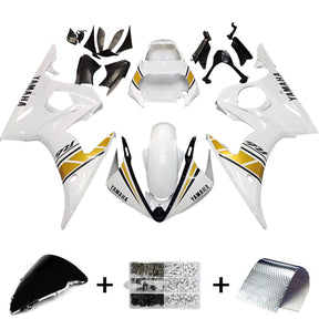 Amotopart 2003-2004 YZF 600 R6 e 2006-2009 YZF R6S Yamaha Kit carenatura bianco e oro