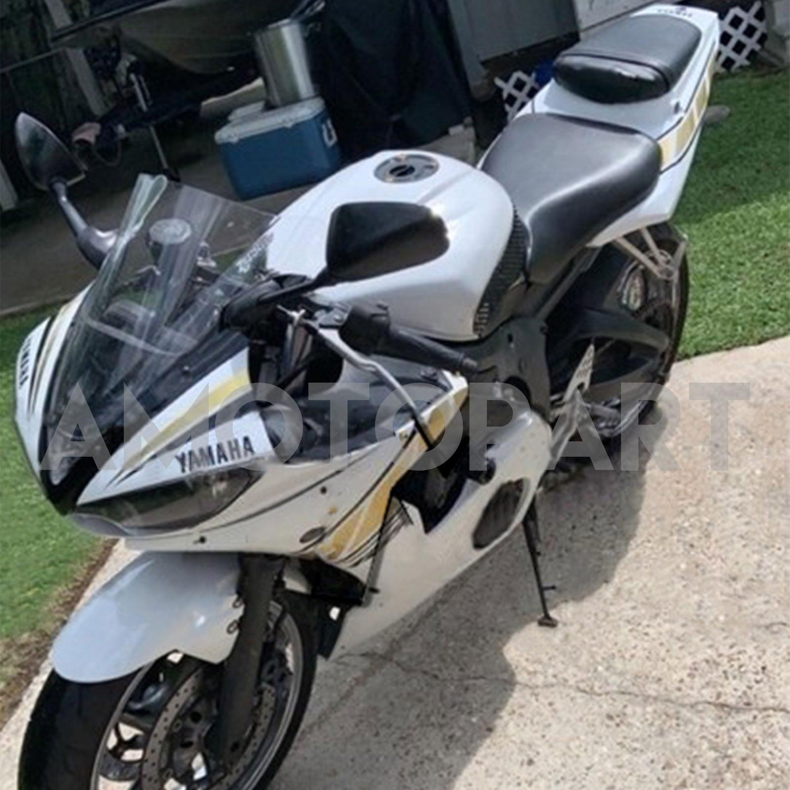 Amotopart 2003-2004 YZF 600 R6 & 2006–2009 YZF R6S Yamaha Weiß&Goldverkleidungssatz