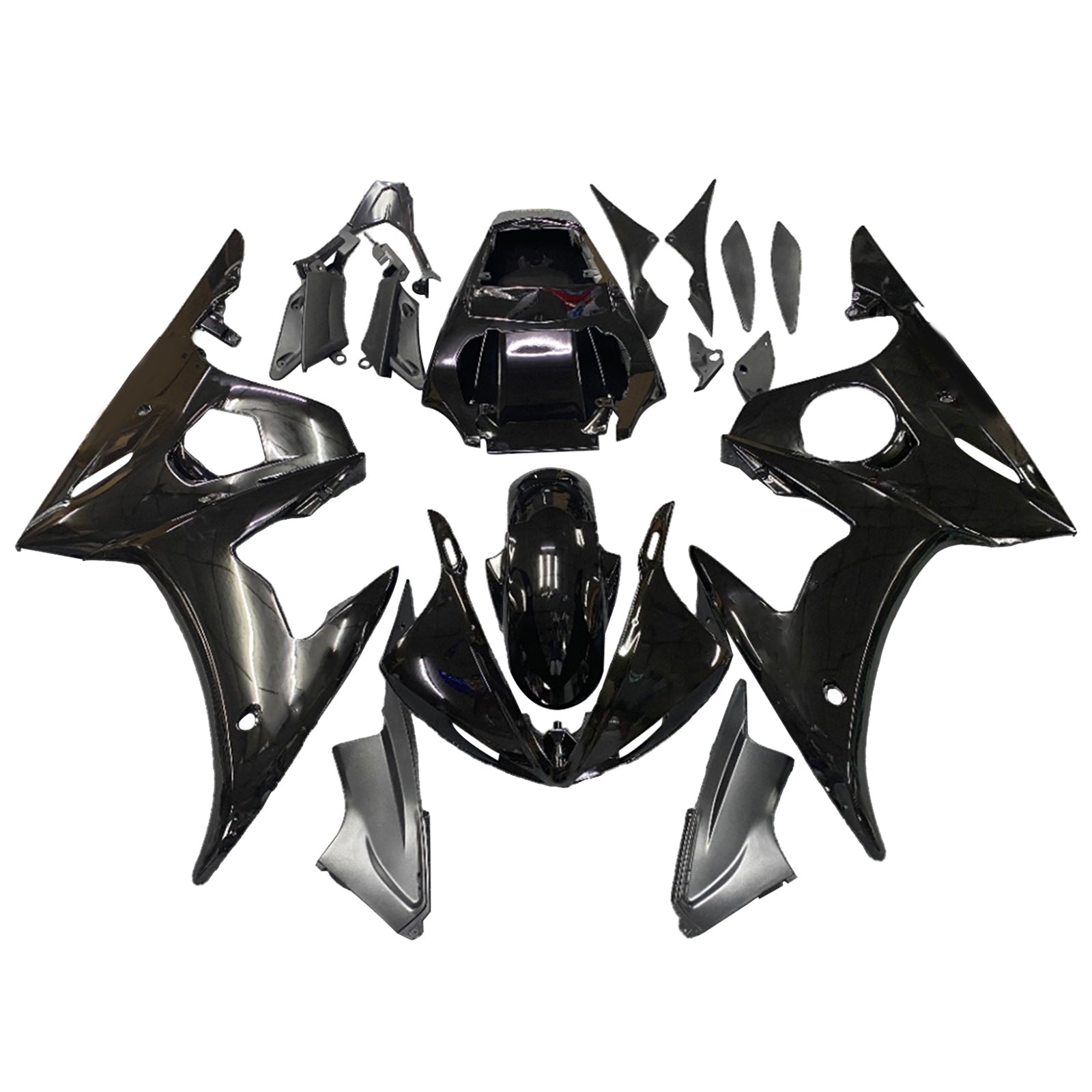 Amotopart Yamaha 2003-2004 YZF 600 R6 & 2006-2009 YZF R6S Black  Fairing Kit