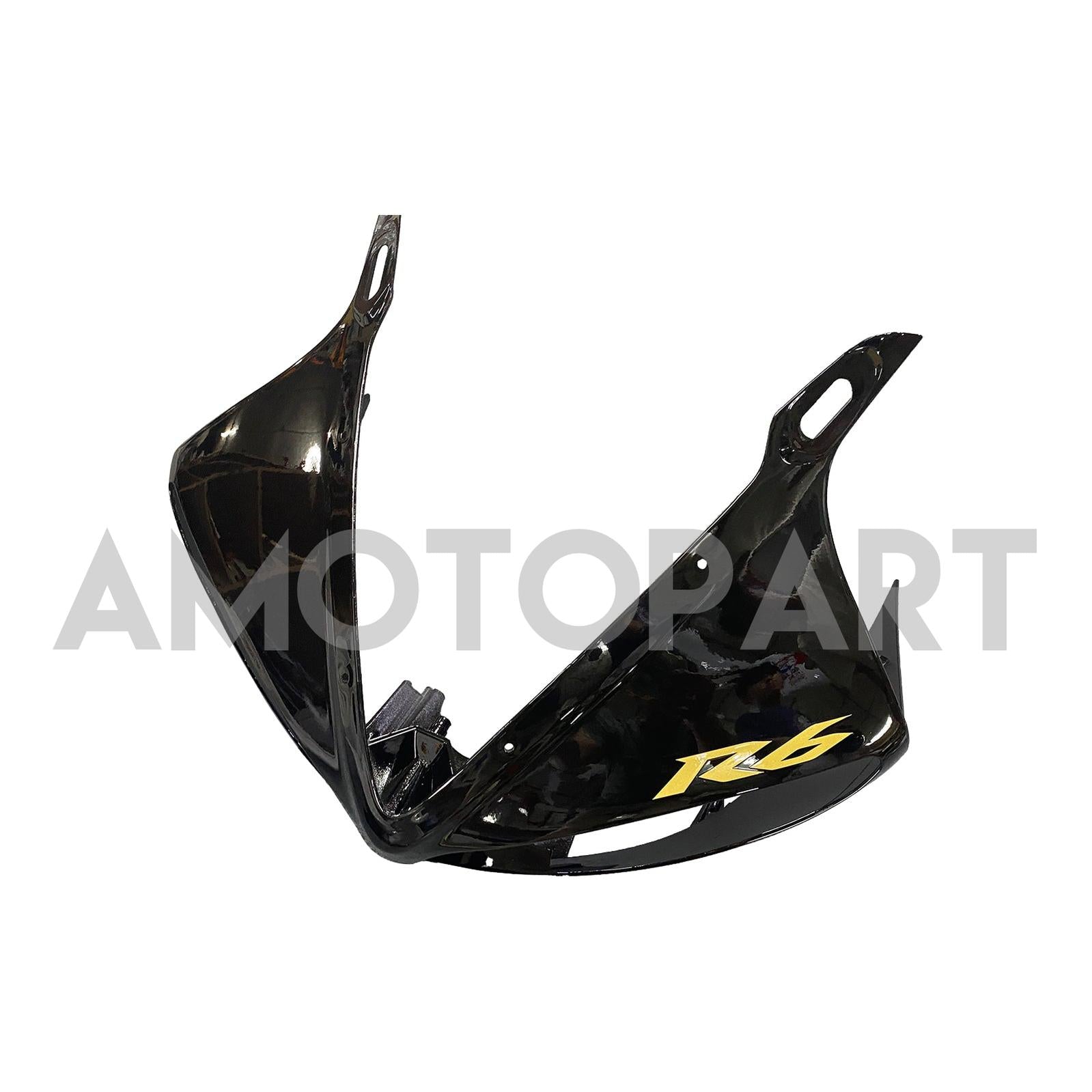 Amotopart Yamaha 2003-2004 YZF 600 R6 & 2006-2009 YZF R6S Black with Gold Logo Fairing Kit