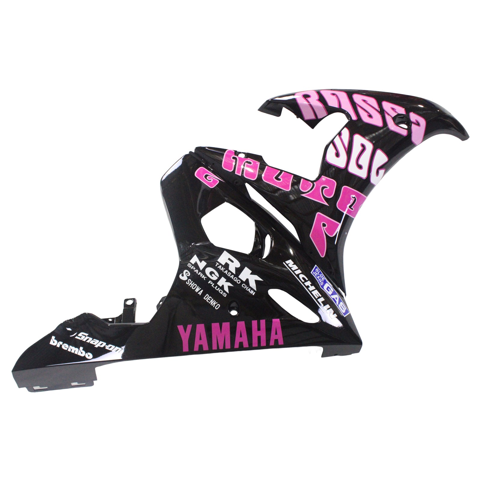 Amotopart Yamaha 2003–2004 YZF 600 R6 &amp; 2006–2009 YZF R6S Schwarz-Rosa Verkleidungsset