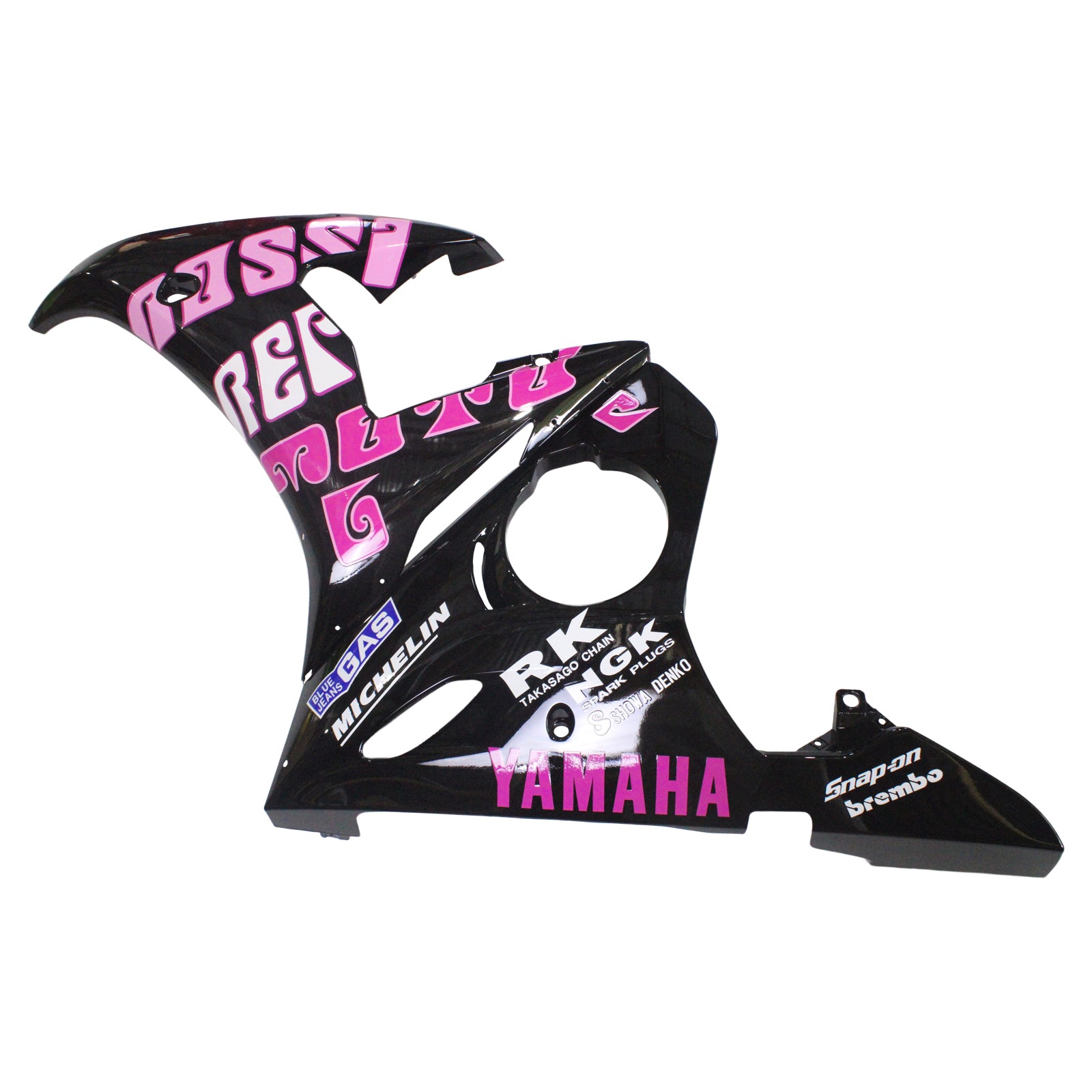 Amotopart Yamaha 2003–2004 YZF 600 R6 &amp; 2006–2009 YZF R6S Schwarz-Rosa Verkleidungsset