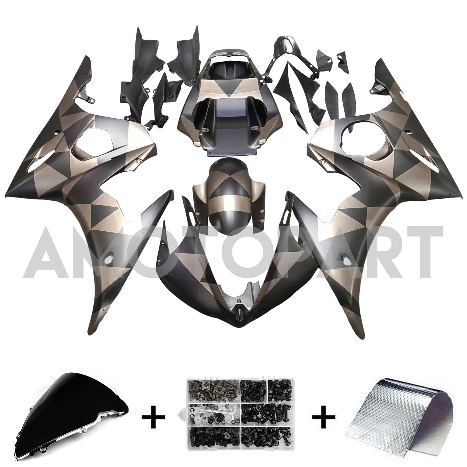 Amotopart 2005 YZF 600 R6 Yamaha Black Spot Abzugskit