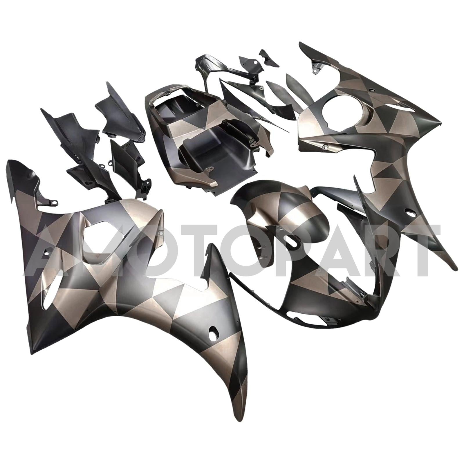 Amotopart 2005 YZF 600 R6 Yamaha Black Spot Fairing Kit