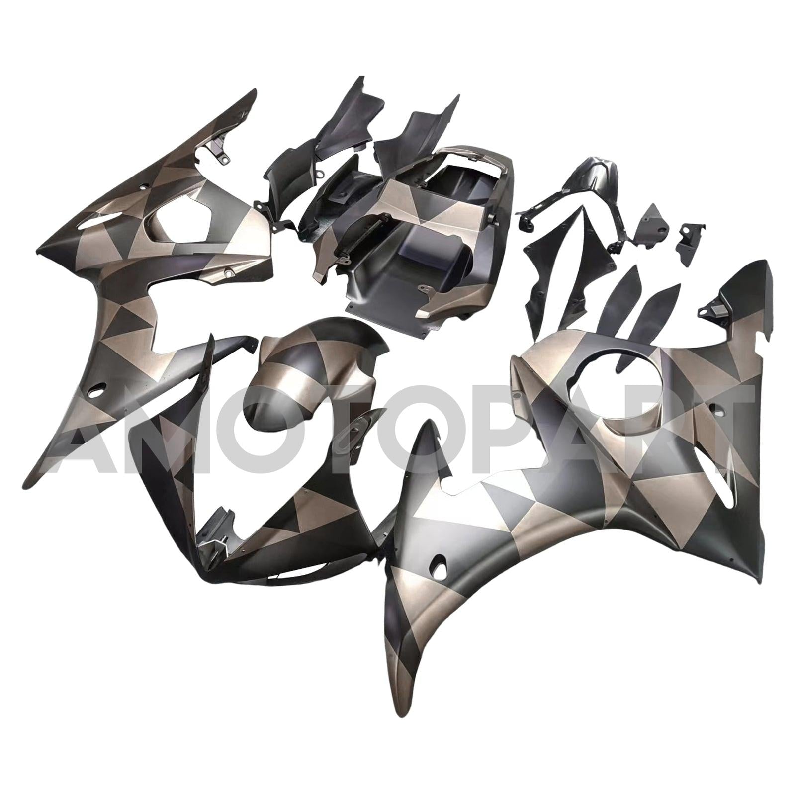 Amotopart 2005 YZF 600 R6 Yamaha Black Spot Fairing Kit