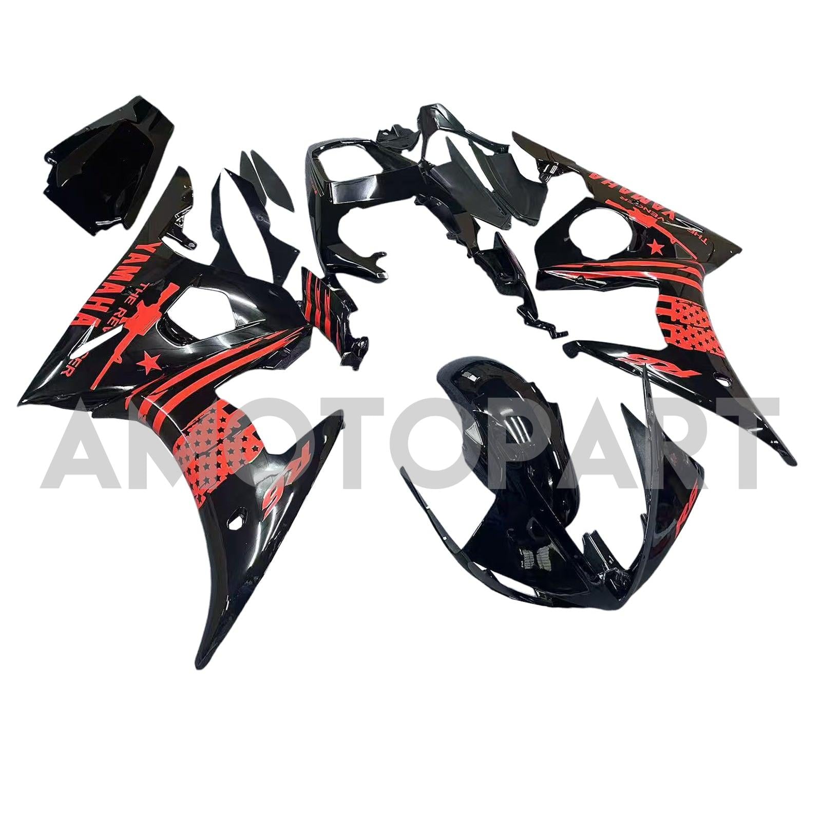 Injektionsknap Kit Bodywork Plastik ABS Fit til Yamaha 2003-2004 YZF 600 R6 & 2006-2009 YZF R6S