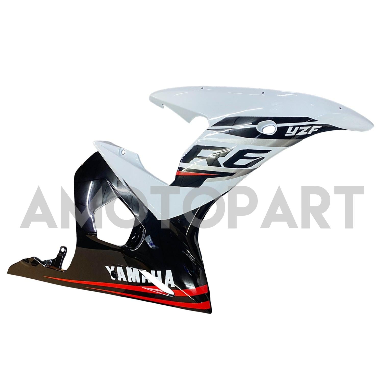 Amotopart 2003-2004 Yamaha YZF 600 R6 & 2006-2009 YZF R6S White Black Red Fairing Kit
