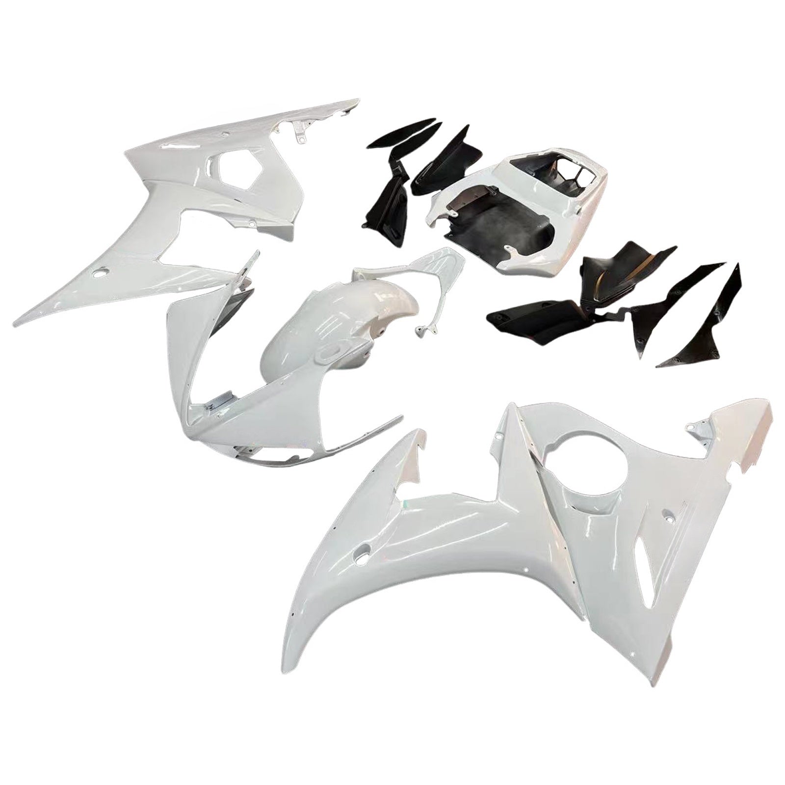 Amotopart 2005 Yamaha R6 Fairing White Kit