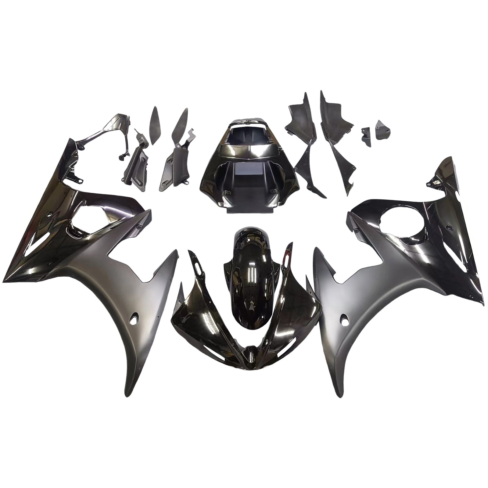 Amotopart 2005 Yamaha R6 Fairing Matt Black Kit