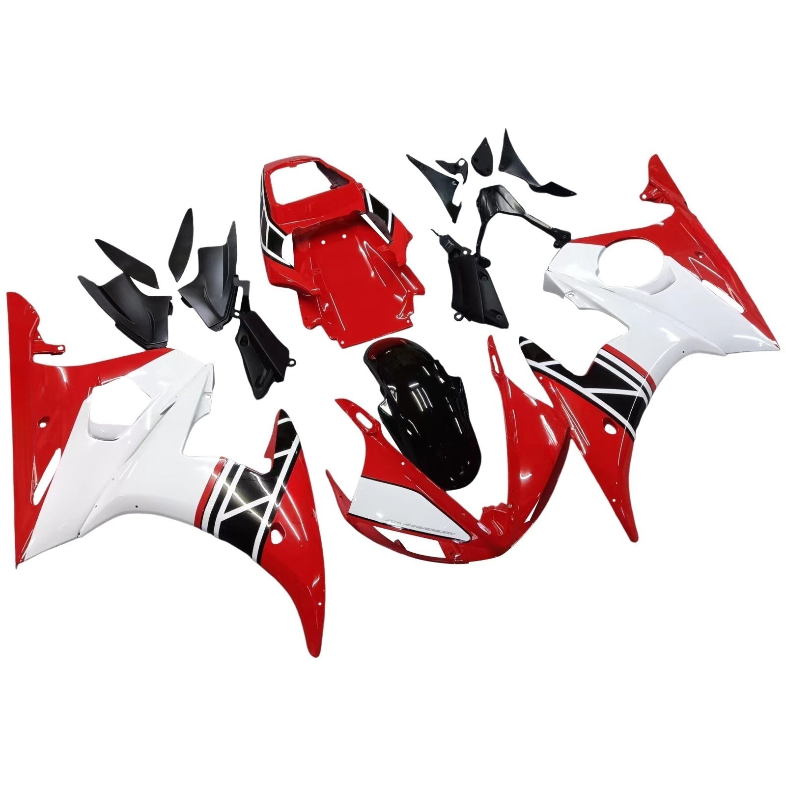 Carenado rojo para Yamaha R6 2005 de Amotopart&WKit blanco
