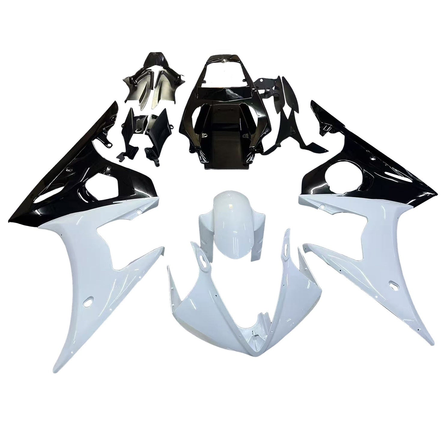 Amotopart 2005 Yamaha R6 Fairing Black&White Kit