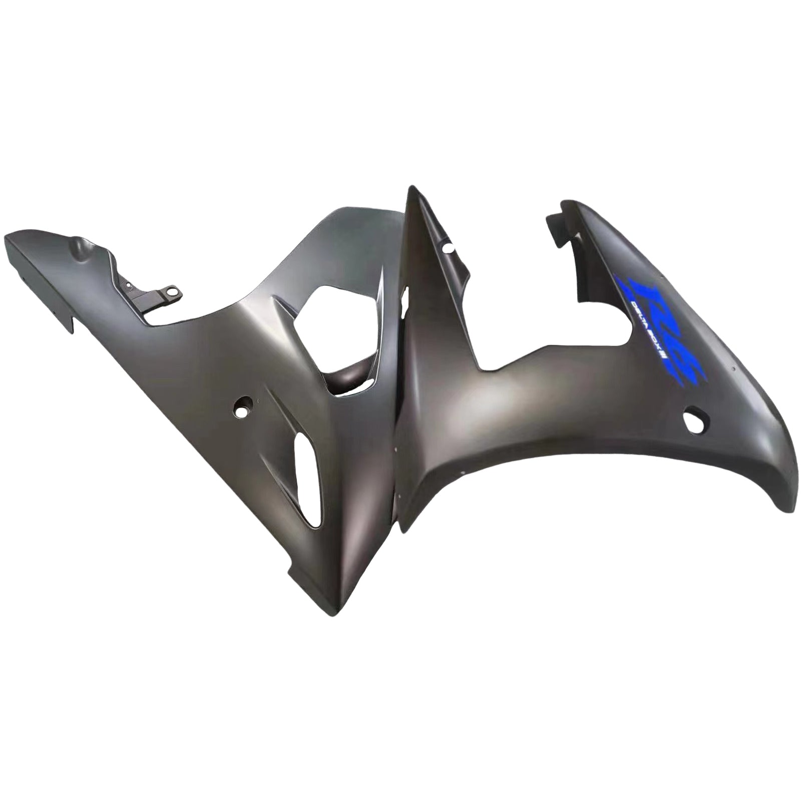 Amotopart 2005 Yamaha YZF-R6 Black with Blue Logo Fairing Kit