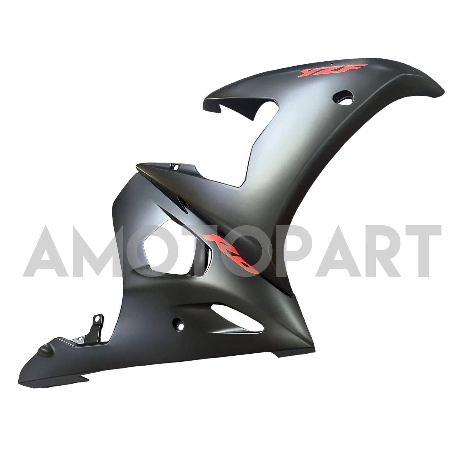 Amotopart 2005 Yamaha YZF-R6 Matte Black with Red Logo Fairing Kit