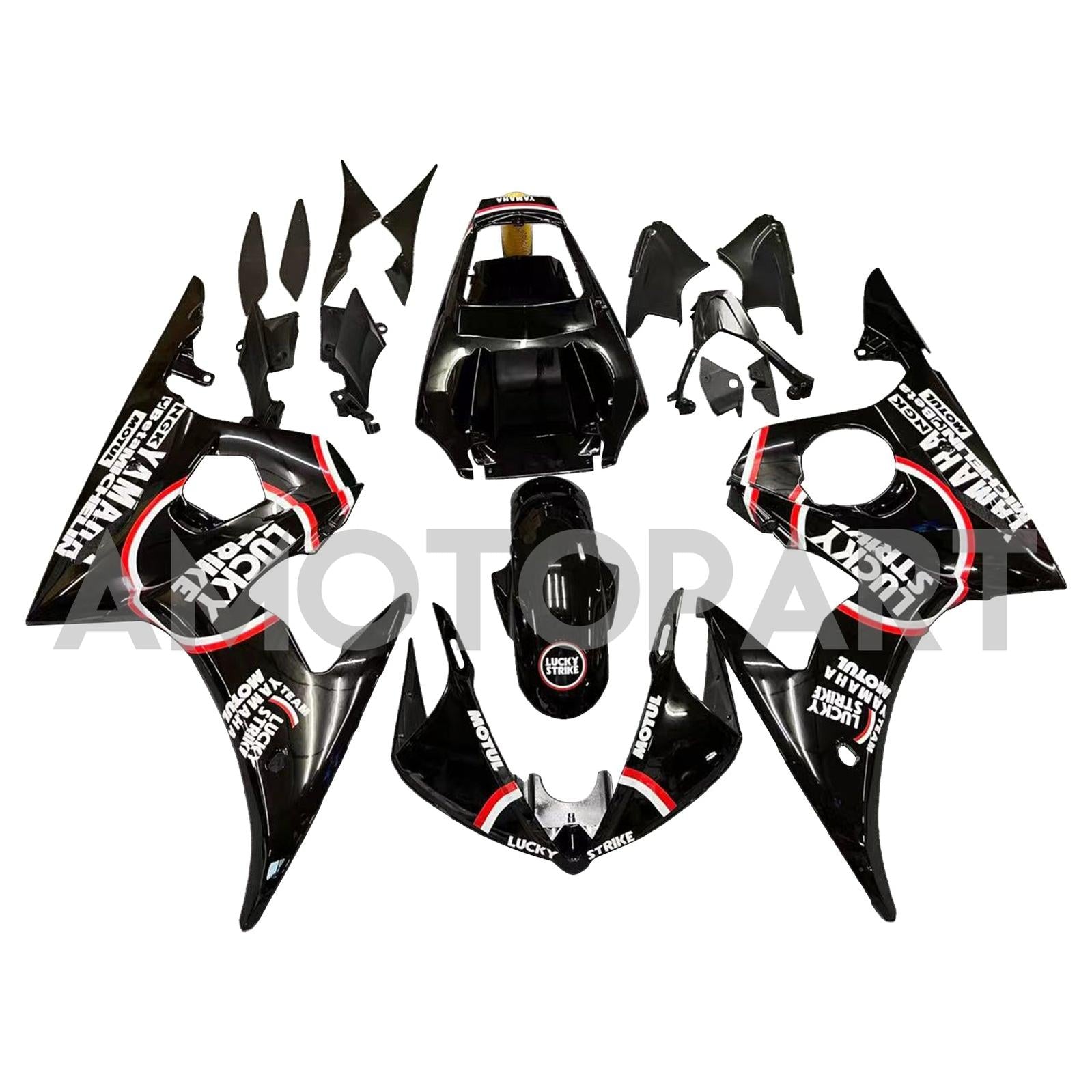 Amotopart Yamaha 2005 YZF 600 R6 Fairing Black Kit