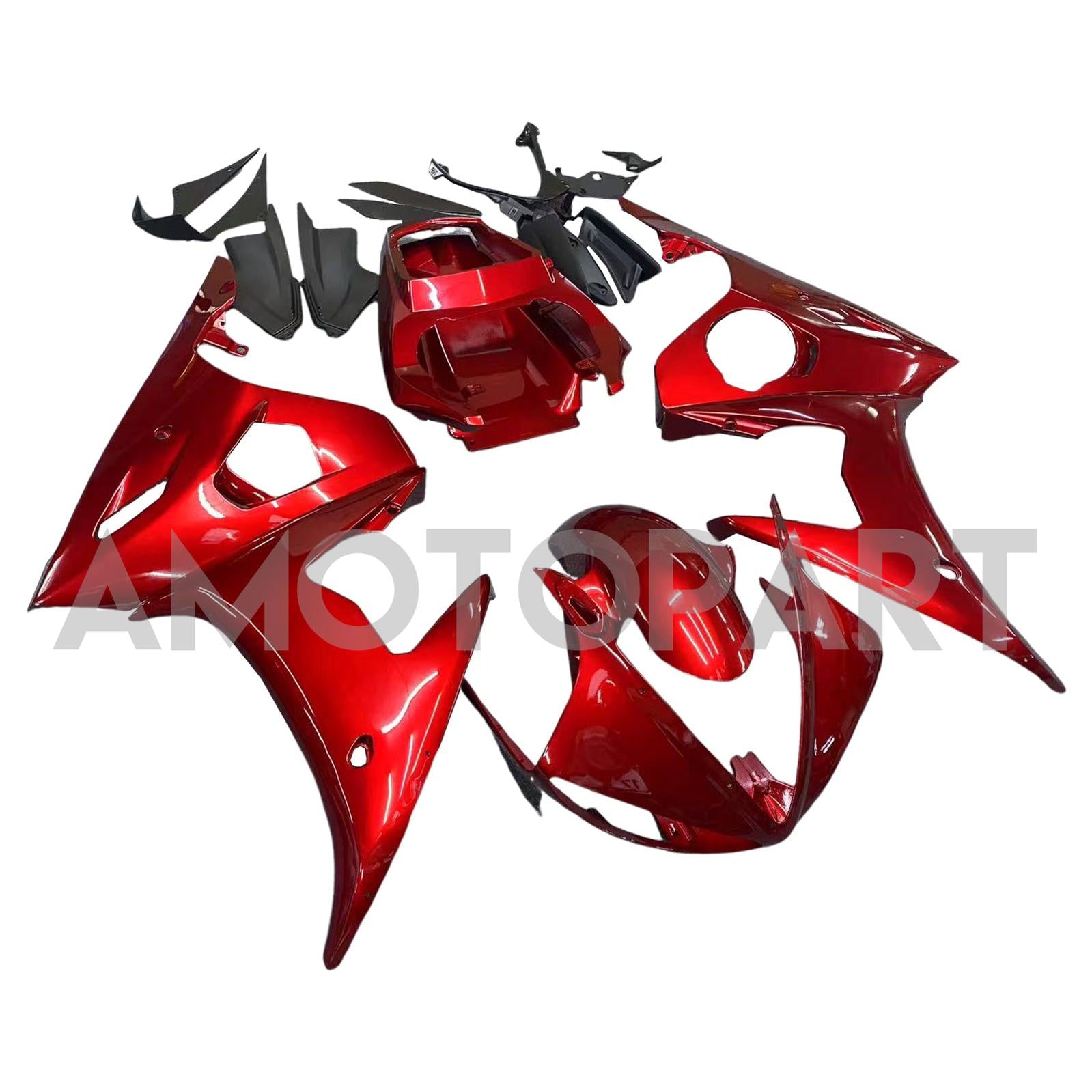 Amotopart Yamaha 2005 YZF 600 R6 Gloss Red Fairing Kit